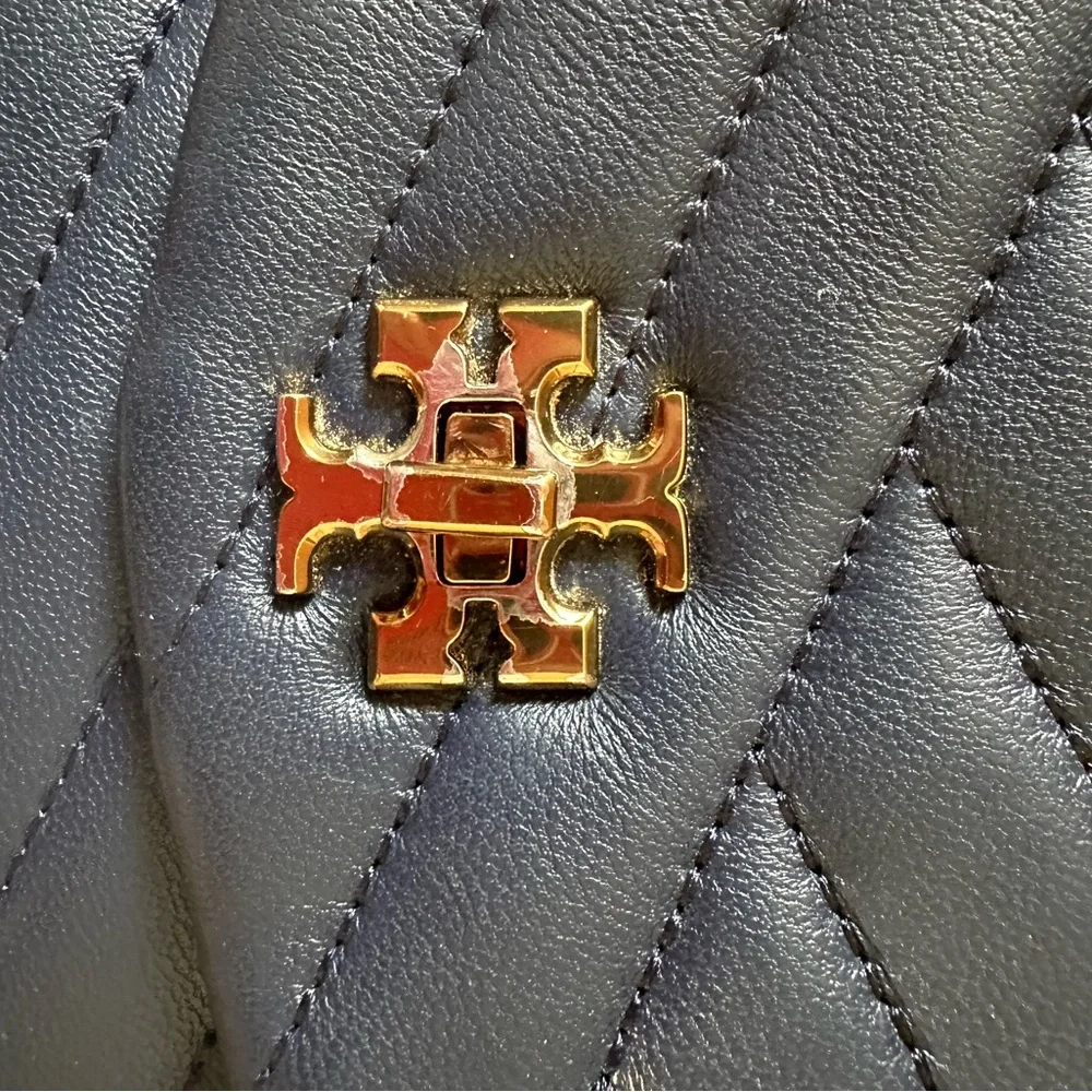 Tory Burch Black Quilted Leather Crossbody Bag with Gold Hardware